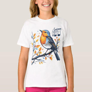 歌うソンバードTシャツ – ミュージカル自然インスパイア Tシャツ