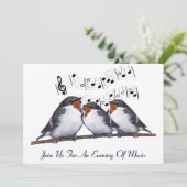 歌うツバメ：鳥：音楽イベント招待状 招待状 (スタンド正面)