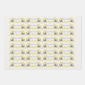 歌うハッピーバースデーブルーレッドバードフラワー ラッピングペーパーシート (正面3)