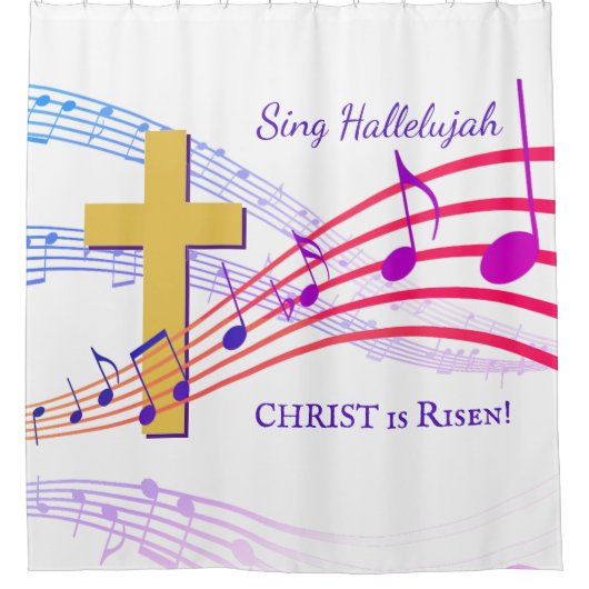 歌うハレルヤのキリストはキリスト教を復活させる シャワーカーテン (正面)