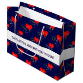 歌うハートパターン。赤いハート、注カラフル記 ラージペーパーバッグ (正面アングル)