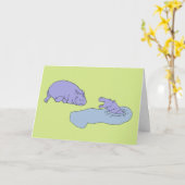 歌うヒポタムスカード カード (黄色い花)