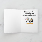 歌うペンギンたちとボイス教師への感謝 サンキューカード (内部)