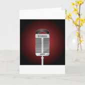 歌うマイクロフォンの挨拶状 カード (黄色い花)