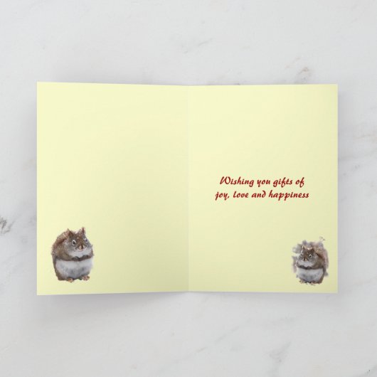 歌うリスの誕生日 カード (内部)