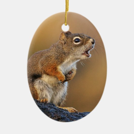 歌うリス セラミックオーナメント (正面)