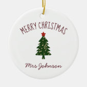 歌う先生カスタムクリスマスオーナメント セラミックオーナメント (正面)