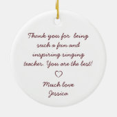 歌う先生カスタムクリスマスオーナメント セラミックオーナメント (裏面)