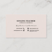歌う先生 – ミュージックシート 名刺 (裏面)