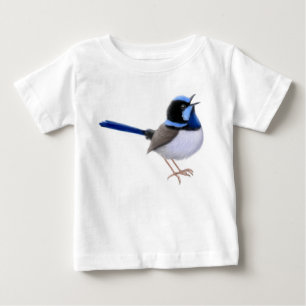 歌う妖精のミソサザイの鳥のベビーのジャージーのワイシャツ ベビーTシャツ