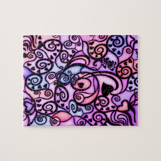 歌う心拍ステンドグラスのスタイル ジグソーパズル (横)