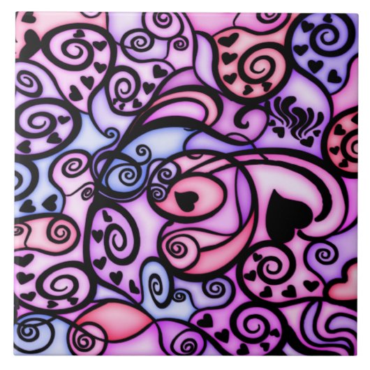 歌う心拍ステンドグラスのスタイル タイル (正面)