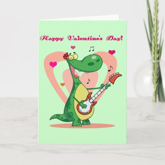歌う恐竜のバレンタインカード シーズンカード (正面)