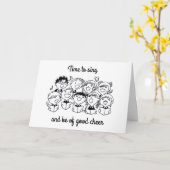 歌う時間だ、それから新年を歓迎しよう カード (黄色い花)