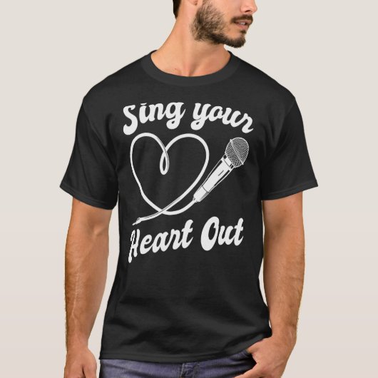 歌う歌う歌う歌うソングライターKaraoke Tシャツ (正面)