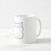 歌う猫と音符のかわいいデザイン コーヒーマグカップ (正面右)