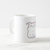 歌う猫と音符のかわいいデザイン コーヒーマグカップ (正面左)