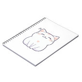歌う猫と音符のかわいいデザイン ノートブック (左側)