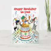 歌う猫カスタムの誕生日 カード (正面)