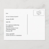 歌う猫四重奏コンサート招待状の個人設定 インビテーションポストカード (裏面)