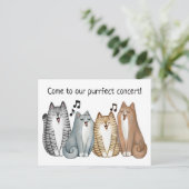 歌う猫四重奏コンサート招待状の個人設定 インビテーションポストカード (スタンド正面)