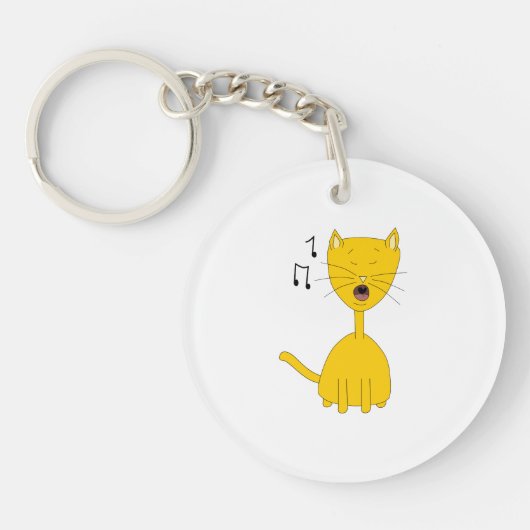 歌う猫 キーホルダー (正面)
