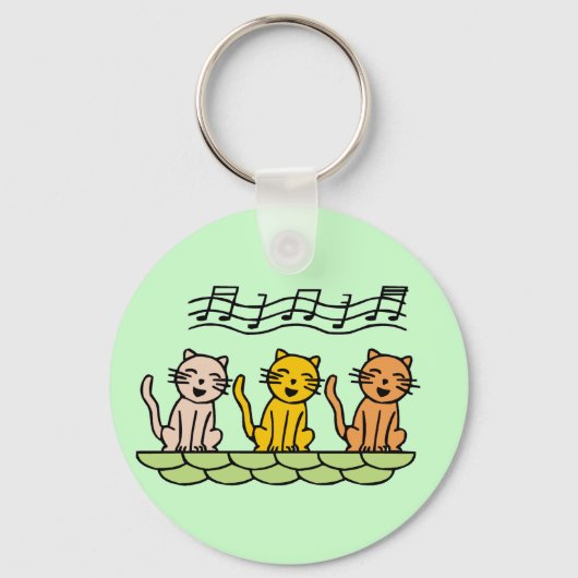 歌う猫Tシャツおよびギフト キーホルダー (正面)