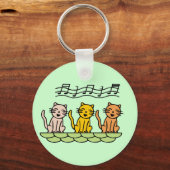 歌う猫Tシャツおよびギフト キーホルダー (正面)