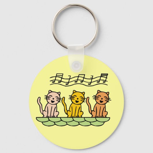 歌う猫Tシャツおよびギフト キーホルダー (正面)