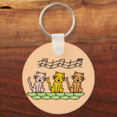 歌う猫Tシャツおよびギフト キーホルダー (正面)