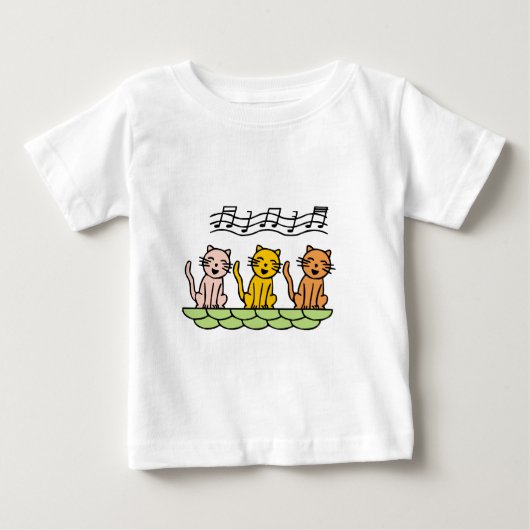 歌う猫Tシャツおよびギフト ベビーTシャツ (正面)