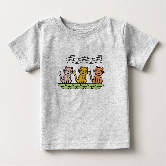 歌う猫Tシャツおよびギフト ベビーTシャツ (正面)