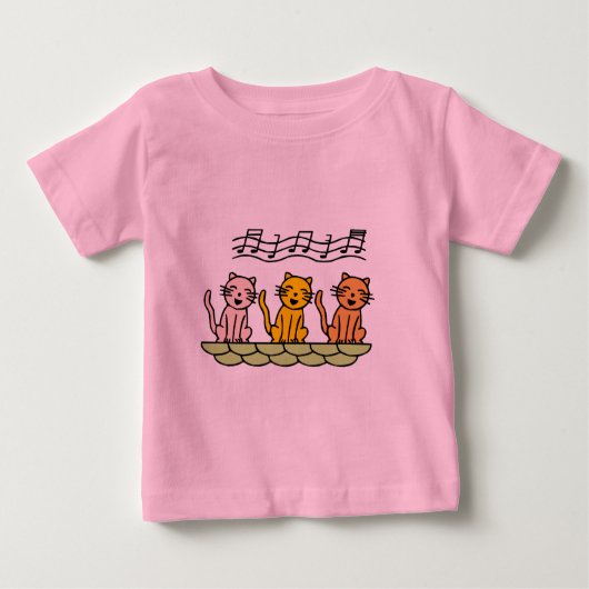 歌う猫Tシャツおよびギフト ベビーTシャツ (正面)
