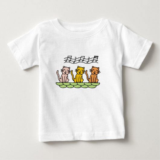 歌う猫Tシャツおよびギフト ベビーTシャツ (正面)