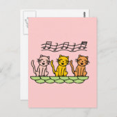 歌う猫Tシャツおよびギフト ポストカード (正面/裏面)
