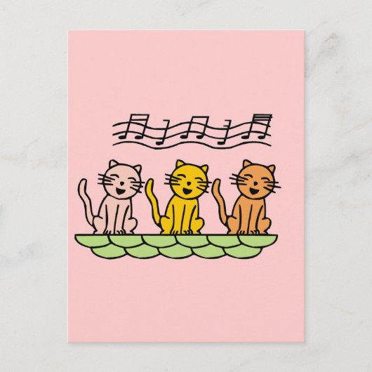 歌う猫Tシャツおよびギフト ポストカード (正面)