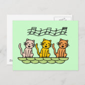 歌う猫Tシャツおよびギフト ポストカード (正面/裏面)