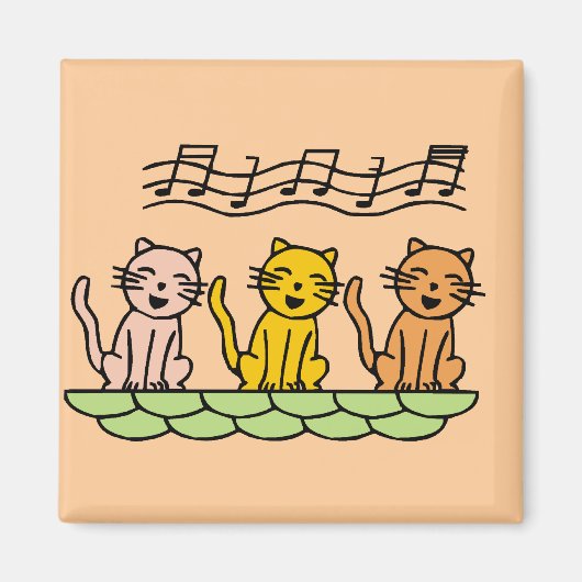 歌う猫Tシャツおよびギフト マグネット (正面)