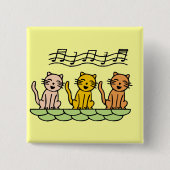 歌う猫Tシャツおよびギフト 缶バッジ (正面)