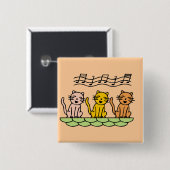 歌う猫Tシャツおよびギフト 缶バッジ (正面&裏面)