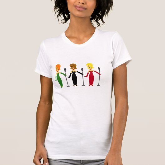 歌う花型女性歌手Tシャツ Tシャツ (正面)