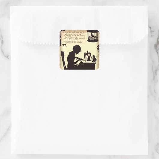 歌う裁縫レディヴィンテージ妖精の詩 スクエアシール (バッグ)