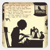 歌う裁縫レディヴィンテージ妖精の詩 スクエアシール (正面)