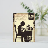 歌う裁縫レディヴィンテージ妖精の詩 ポストカード (スタンド正面)