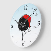 歌う踊り邪悪なクリスマスの虫 ラージ壁時計 (傾斜)
