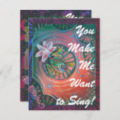 「。..歌う輝く"ありがとう励ましカード シーズンカード (正面/裏面)