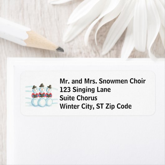 歌う雪だるまカスタム住所 シール (インサイチュ)