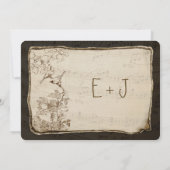 歌う音楽のノートヴィンテージラブバード結婚ズ 招待状 (裏面)