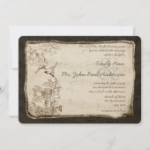 歌う音楽のノートヴィンテージラブバード結婚ズ 招待状 (正面)