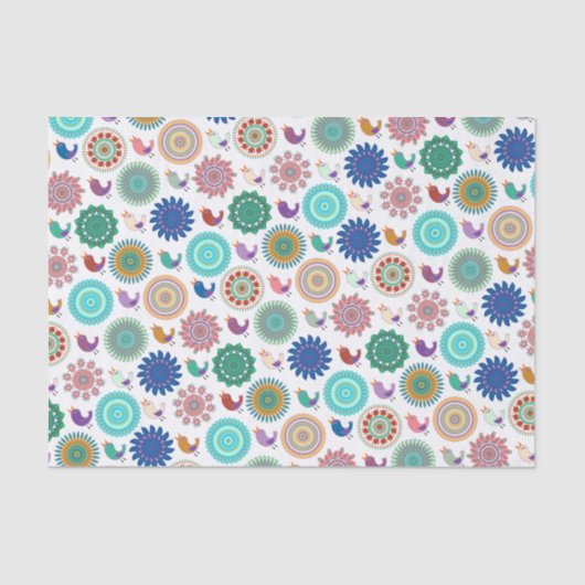 歌う鳥および曼荼羅民芸 薄葉紙 (正面)